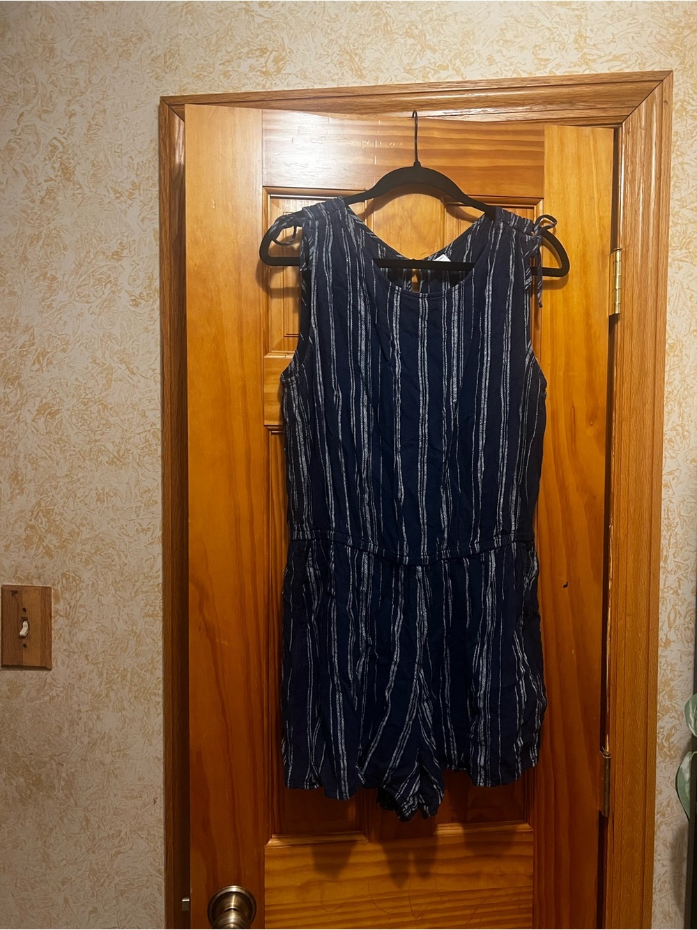 Old Navy Navy and White Striped Romper